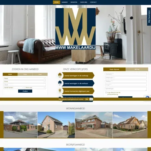 Screenshot van de website van www.mwwmakelaardij.nl