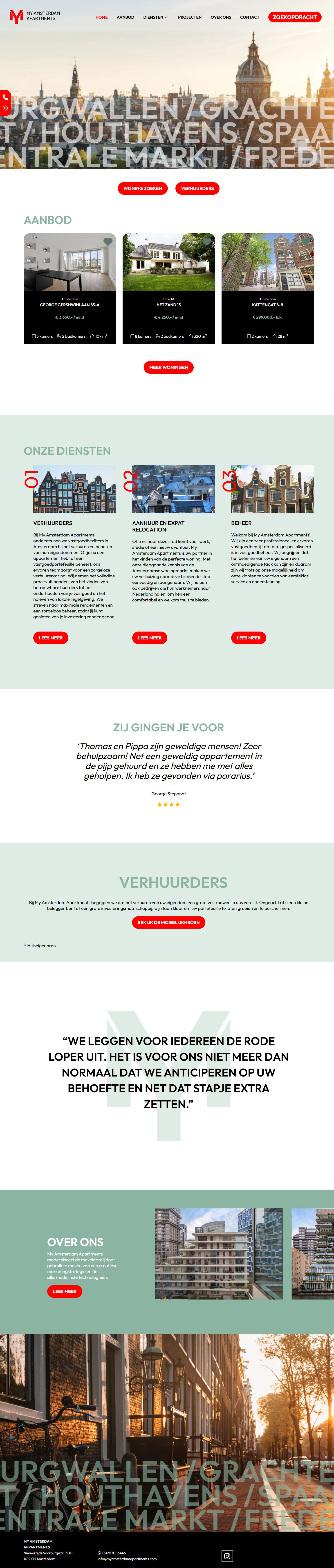 Screenshot of the website of www.myamsterdamapartments.com