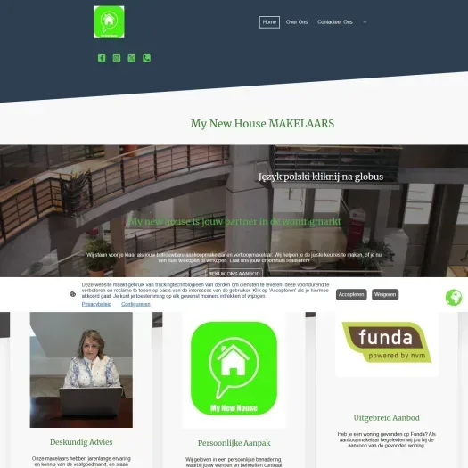 Screenshot van de website van www.mynewhouse.nl