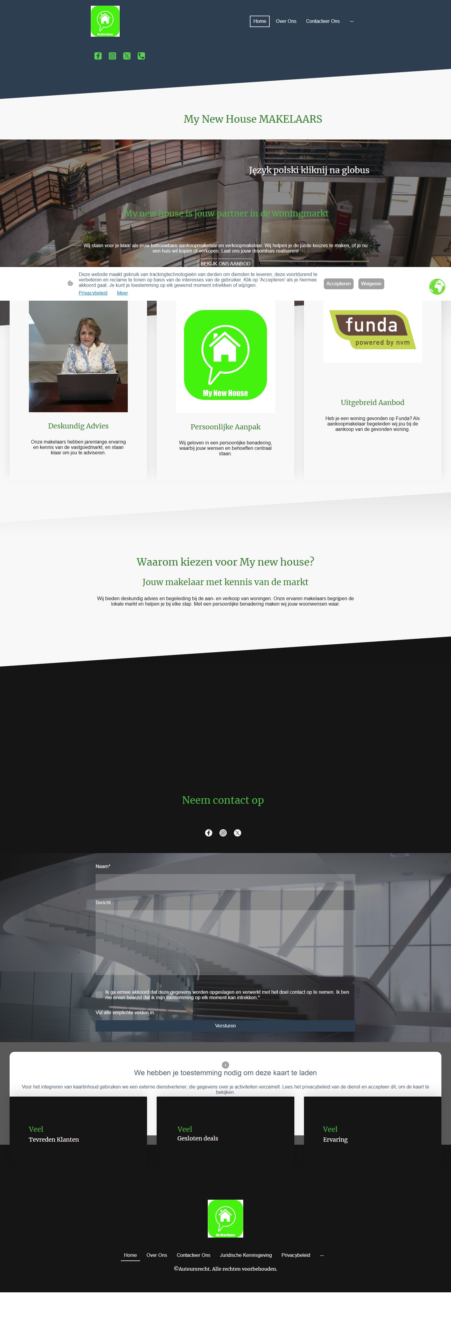 Screenshot der Website von www.mynewhouse.nl