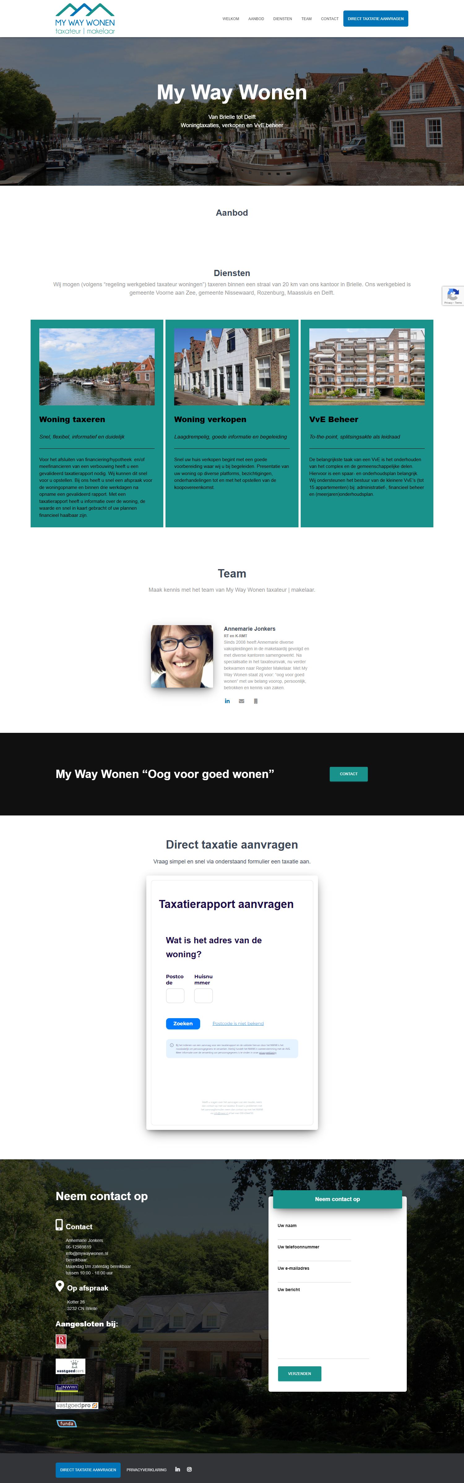 Screenshot of the website of www.mywaywonen.nl