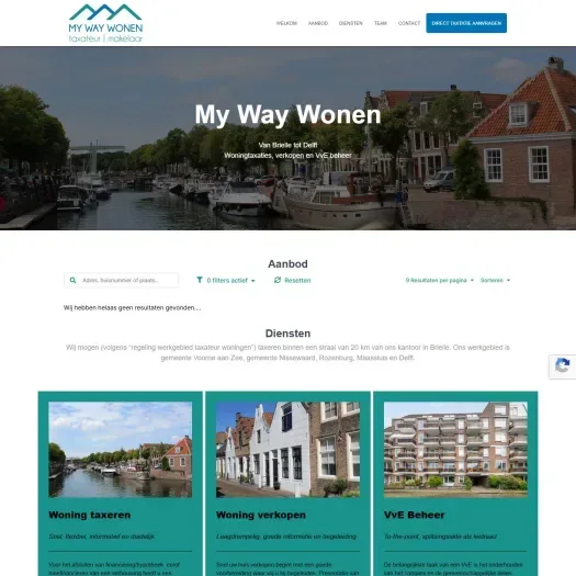 Screenshot of the website of www.mywaywonen.nl