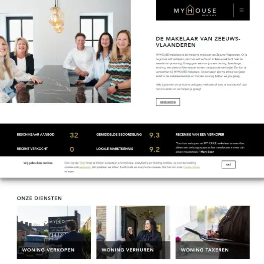 Screenshot der Website von www.myhousemakelaars.nl