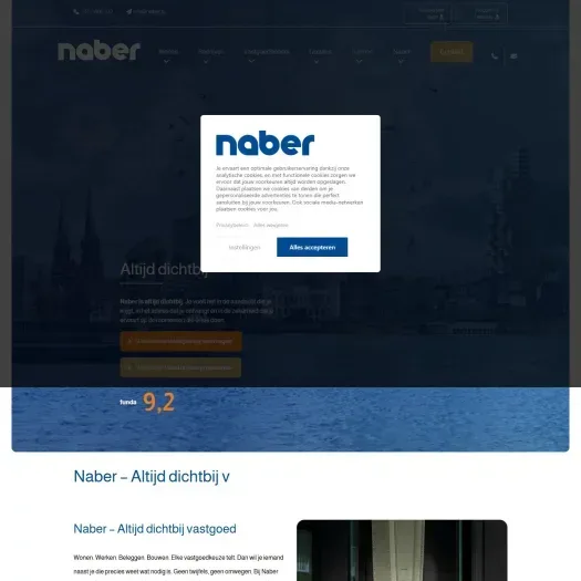 Screenshot of the website of www.naberbedrijfshuisvesting.nl