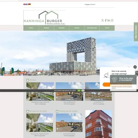 Screenshot der Website von www.nanningaburger.nl