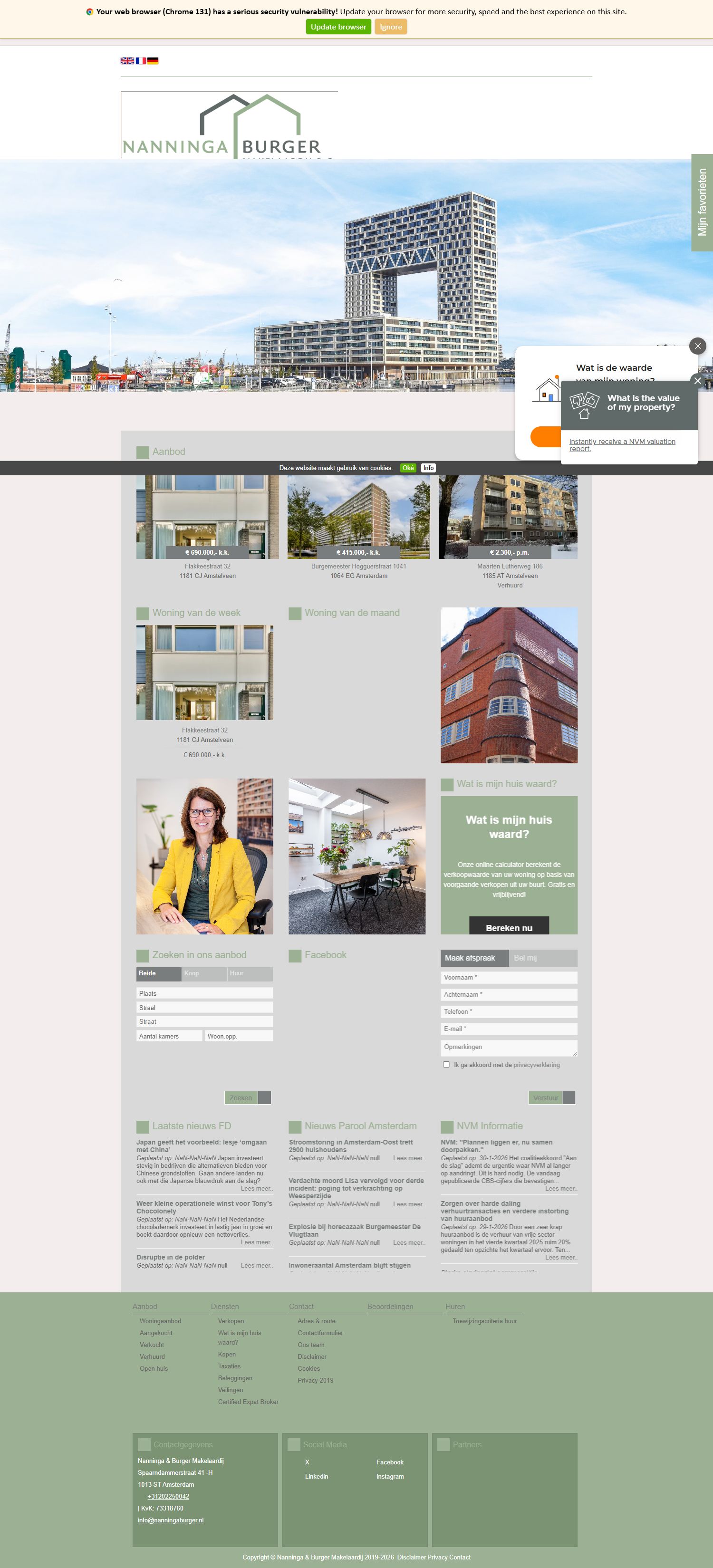 Screenshot der Website von www.nanningaburger.nl