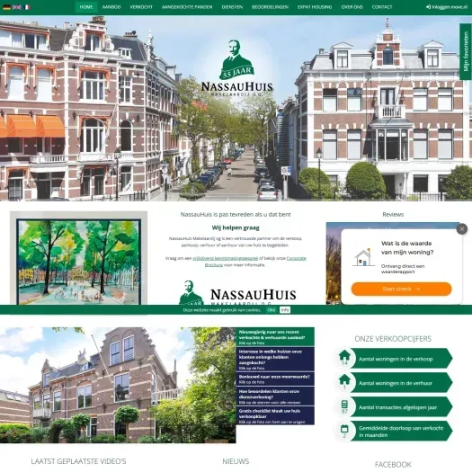 Screenshot van de website van www.nassauhuis.com