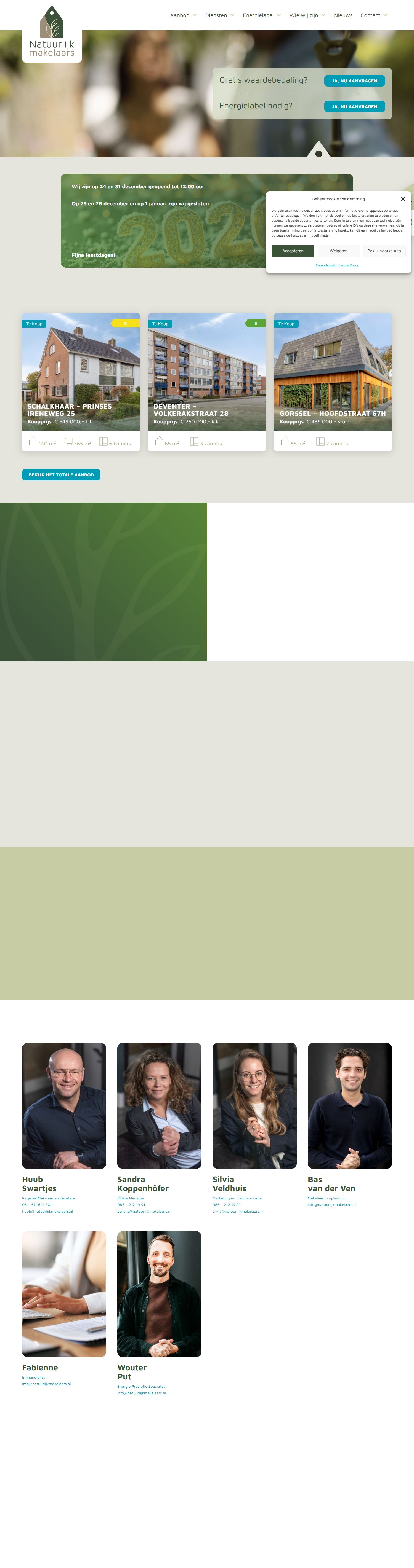 Screenshot of the website of www.natuurlijkmakelaars.nl