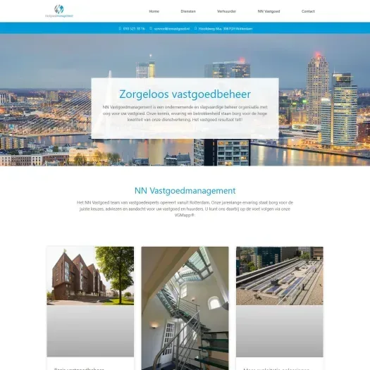 Screenshot van de website van nnvastgoed.nl