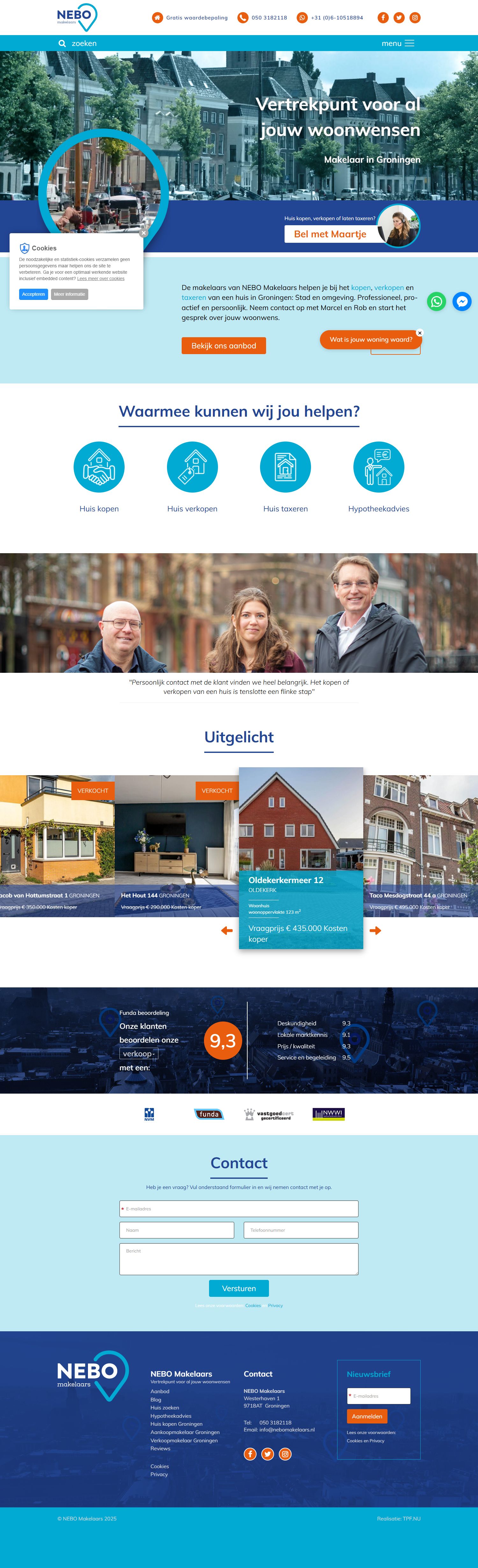 Screenshot der Website von www.nebomakelaars.nl