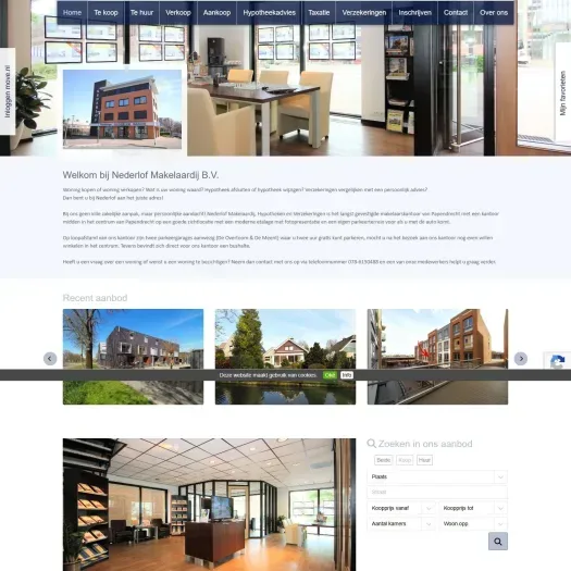 Screenshot van de website van www.nederlofmakelaardij.nl
