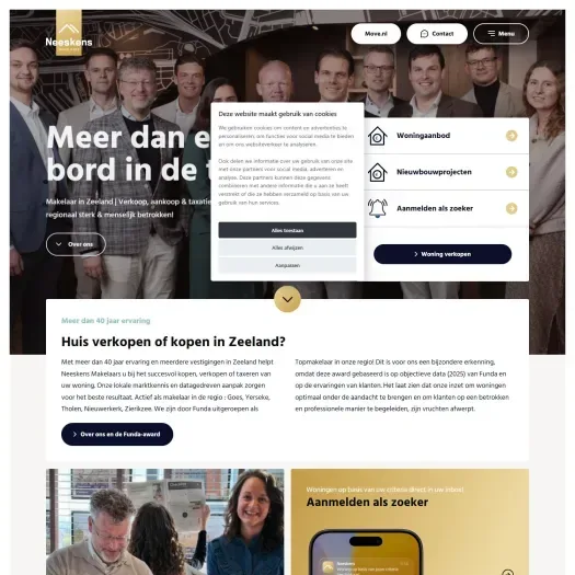 Screenshot van de website van www.neeskens.com