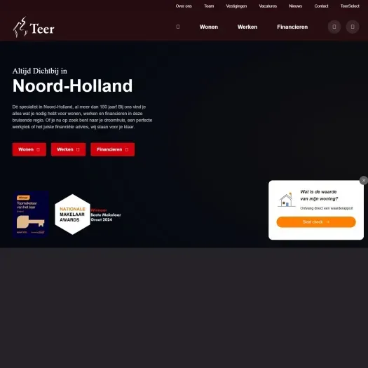 Screenshot van de website van devestingmakelaars.nl