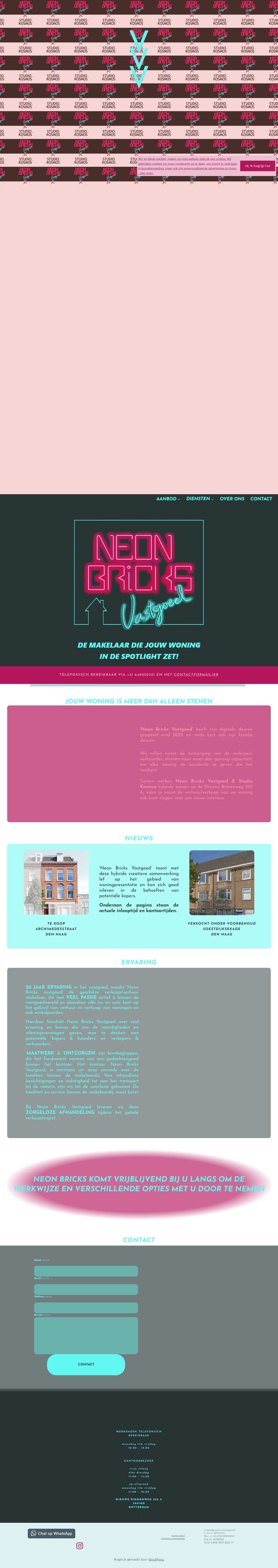 Screenshot of the website of www.neonbricksvastgoed.nl
