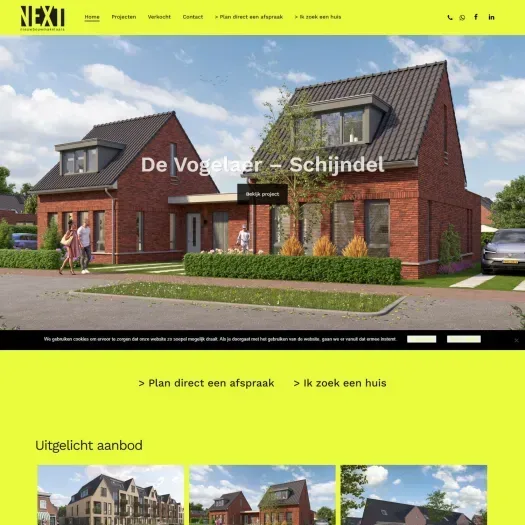 Screenshot of the website of www.nextnieuwbouwmakelaars.nl
