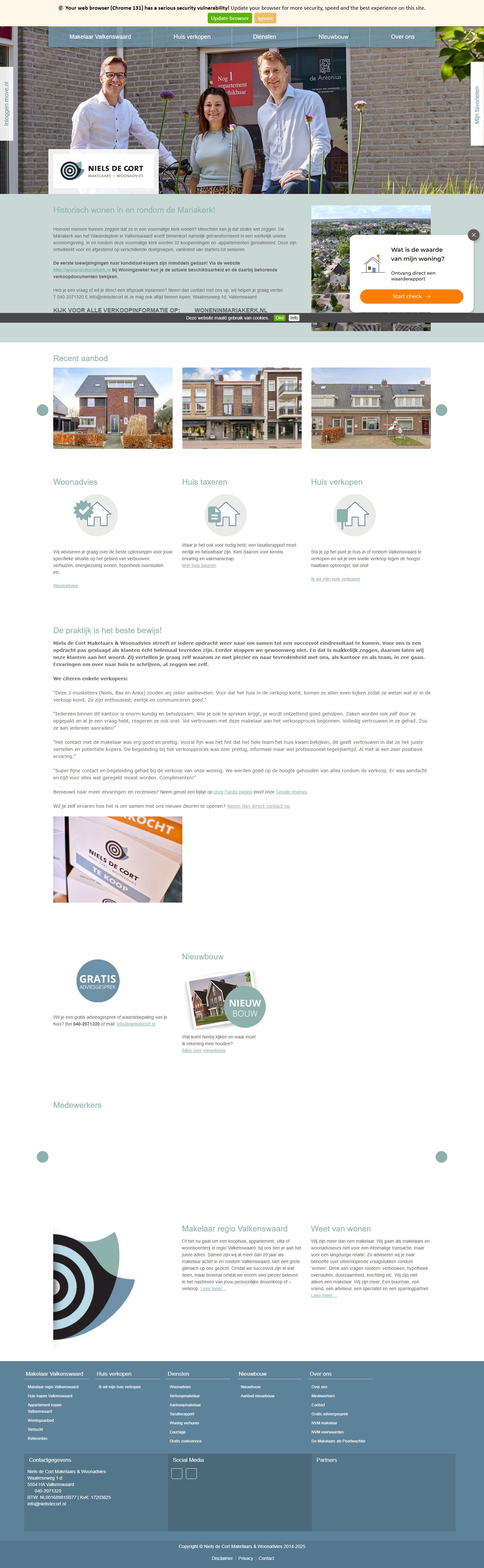 Screenshot der Website von www.nielsdecort.nl