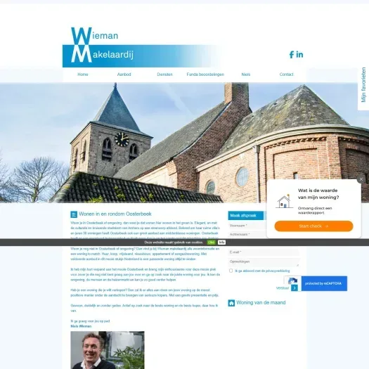 Screenshot van de website van www.wiemanmakelaardij.nl