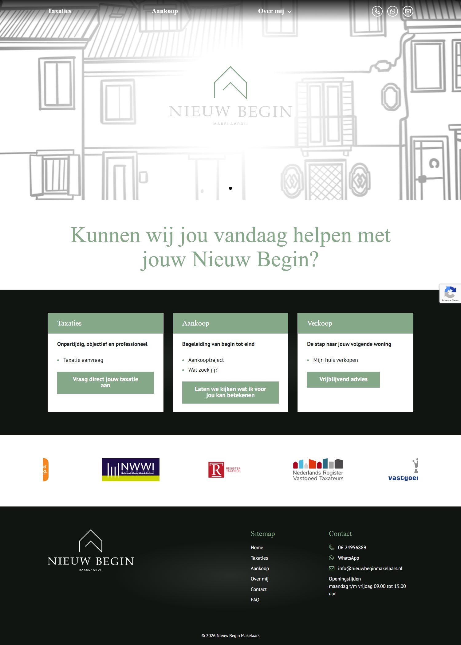Screenshot of the website of www.nieuwbeginmakelaars.nl