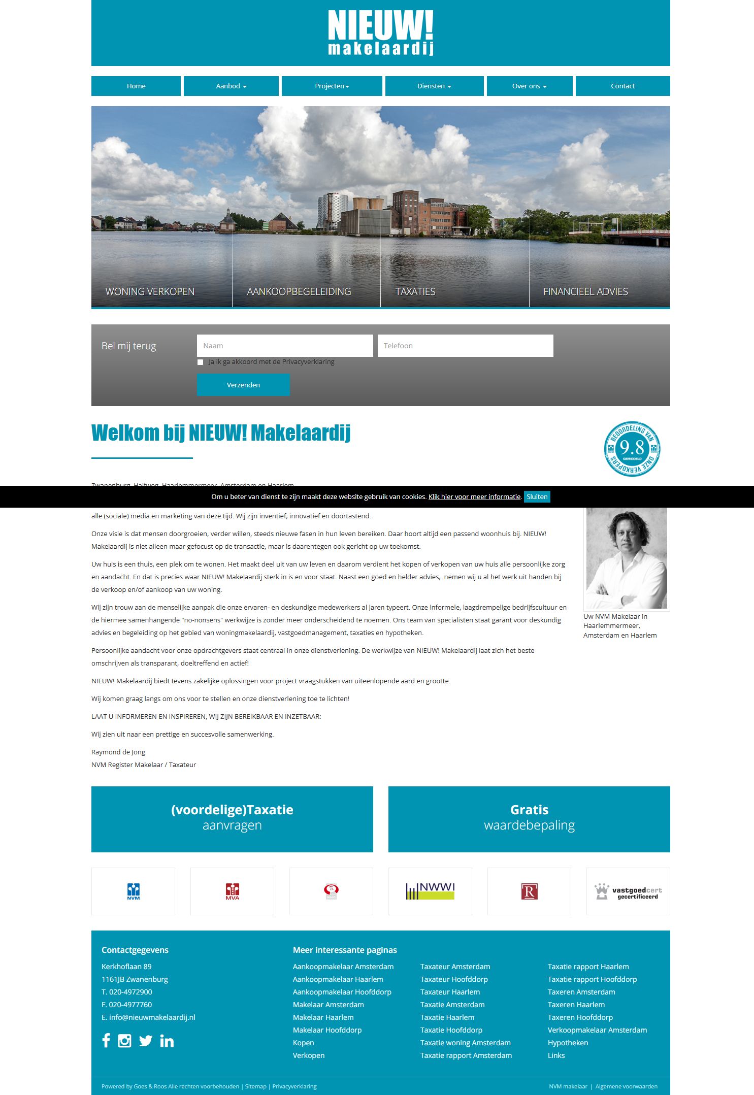 Capture d'écran du site web de www.nieuwmakelaardij.nl