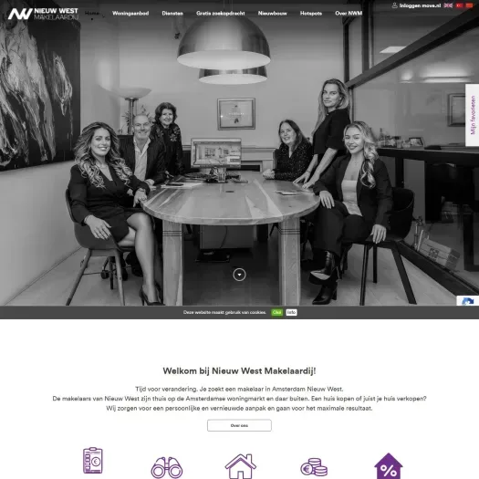 Screenshot van de website van www.nieuwwestmakelaardij.nl