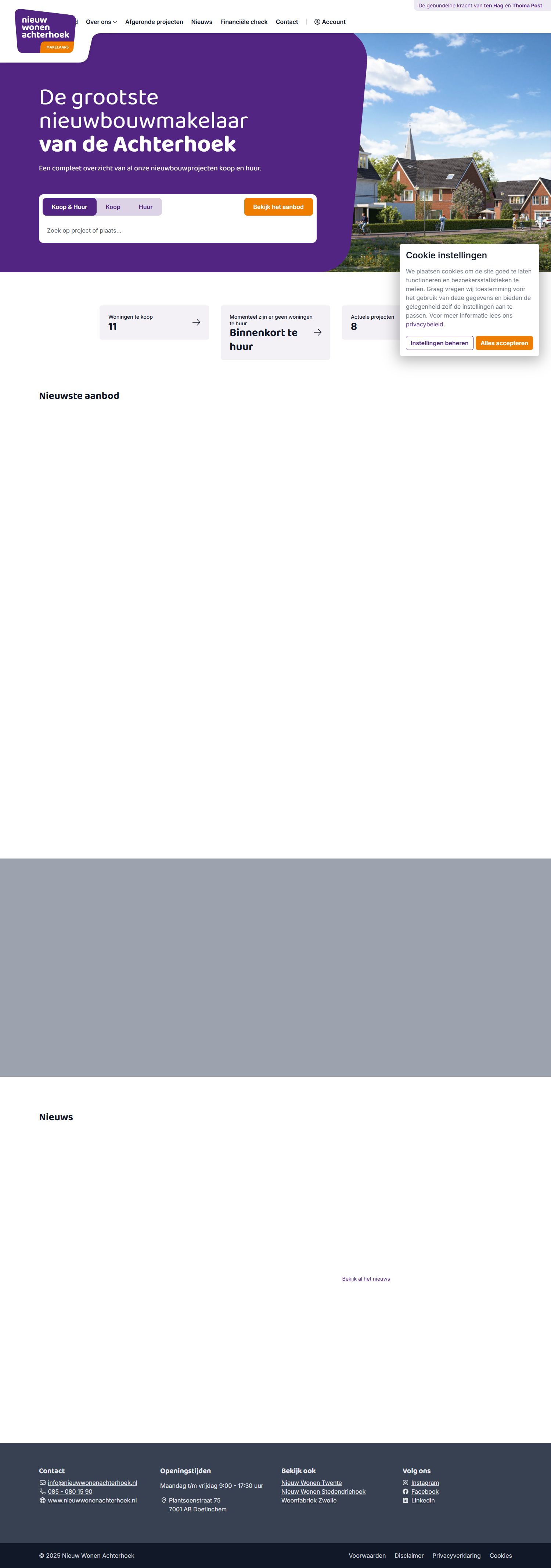 Screenshot of the website of www.nieuwwonenachterhoek.nl