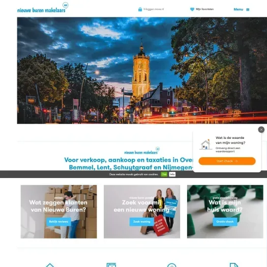Screenshot van de website van www.nieuweburenelst.nl