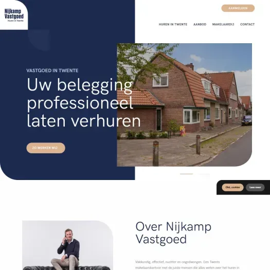 Screenshot van de website van www.nijkampvastgoed.nl