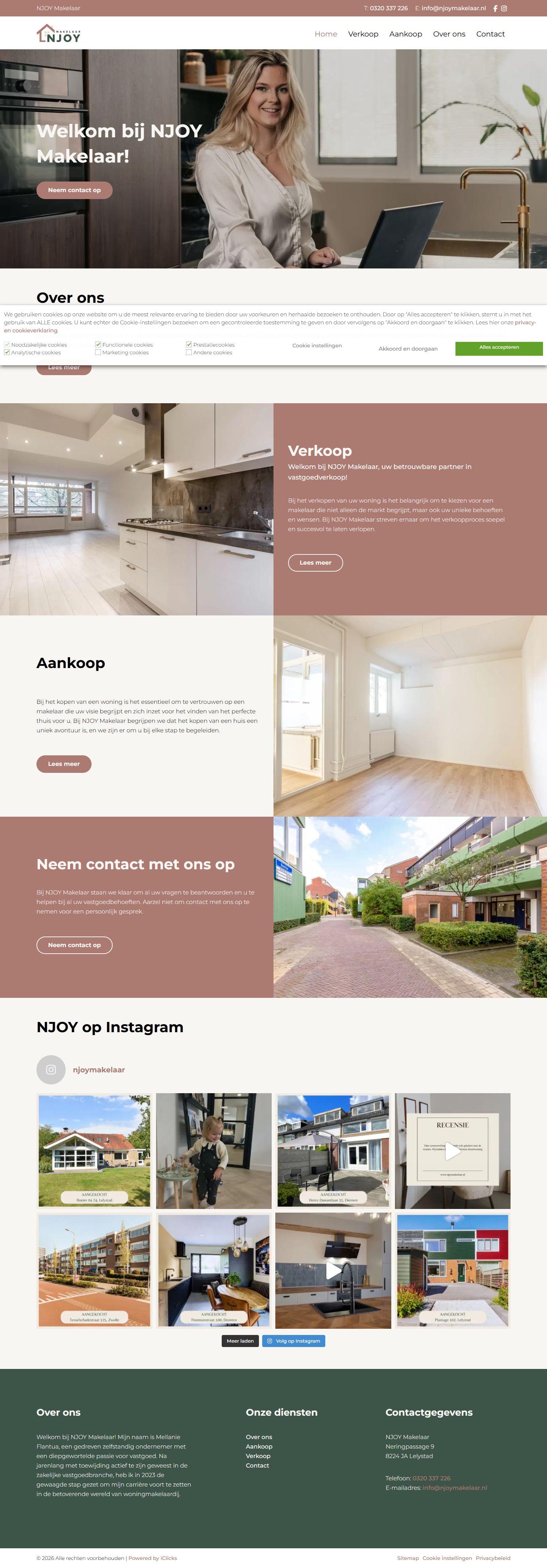 Screenshot der Website von njoymakelaar.nl