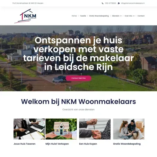 Screenshot van de website van www.nkmwoonmakelaars.nl