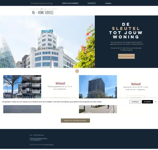 Screenshot van de website van www.nl-homeservice.nl