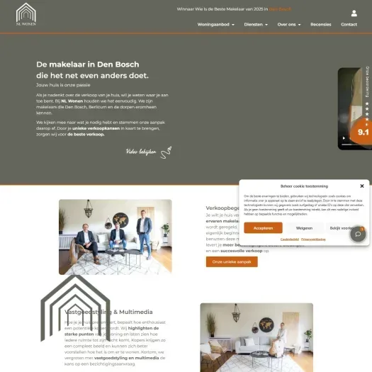 Screenshot van de website van www.nl-wonen.nl