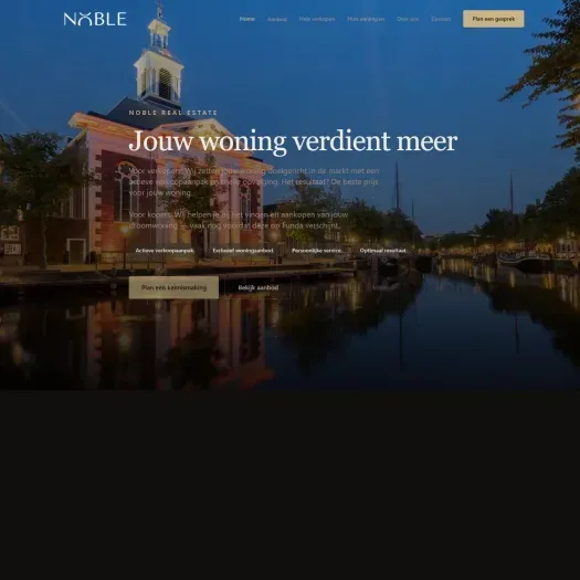 Capture d'écran du site web de www.noblerealestate.nl