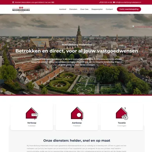 Screenshot der Website von www.noorderborgmakelaars.nl