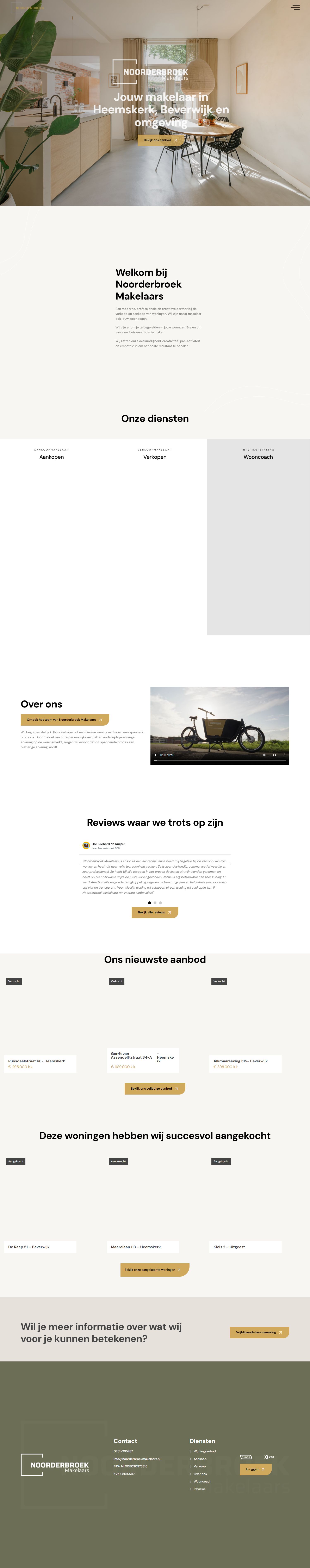 Screenshot van de website van www.noorderbroekmakelaars.nl