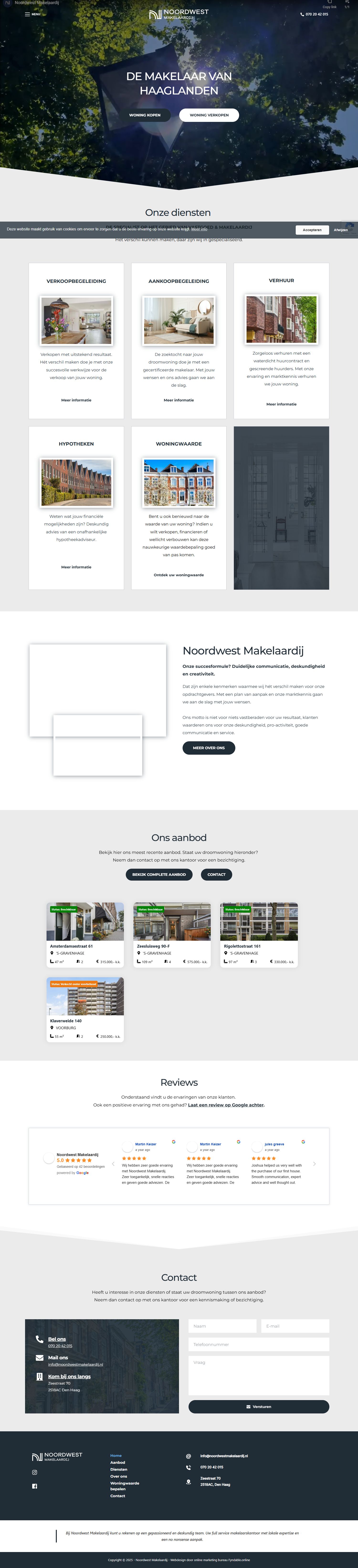 Screenshot der Website von noordwestmakelaardij.nl