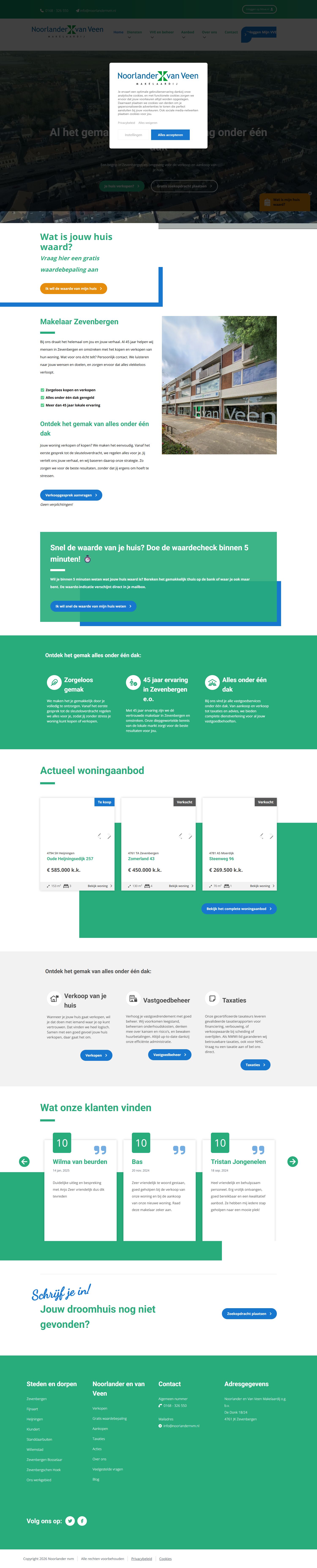 Screenshot of the website of www.noorlandernvm.nl