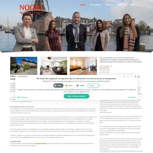 Screenshot of the website of www.noortmakelaars.nl