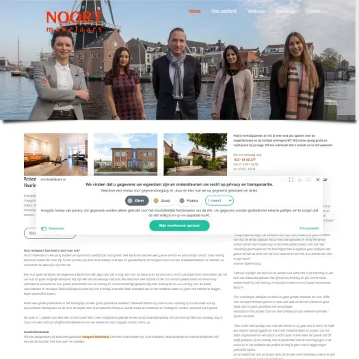 Screenshot van de website van www.noortmakelaars.nl