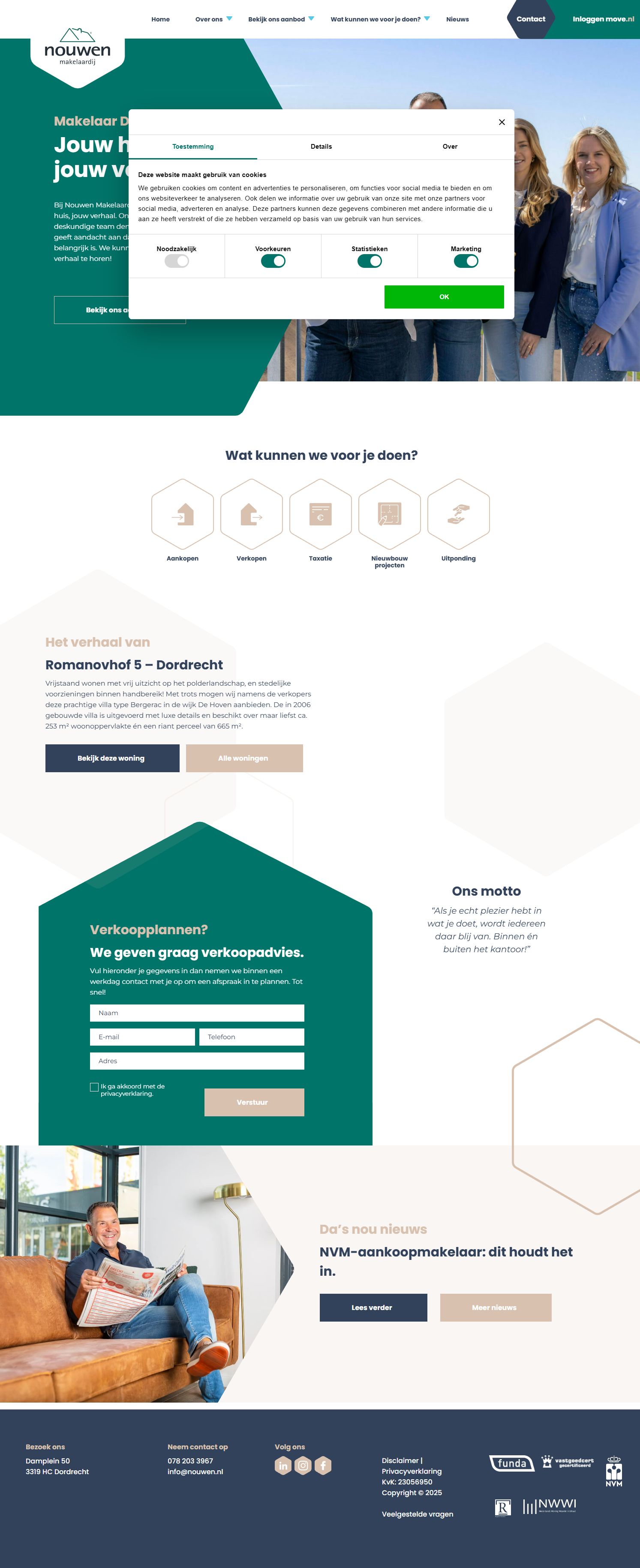 Screenshot der Website von www.nouwen.nl