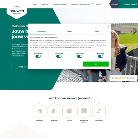 Screenshot van de website van www.nouwen.nl