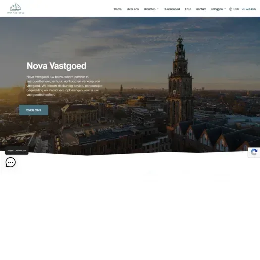 Screenshot of the website of www.novavastgoed.com