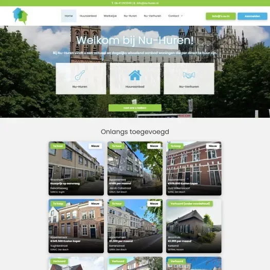 Screenshot of the website of www.nu-huren.nl