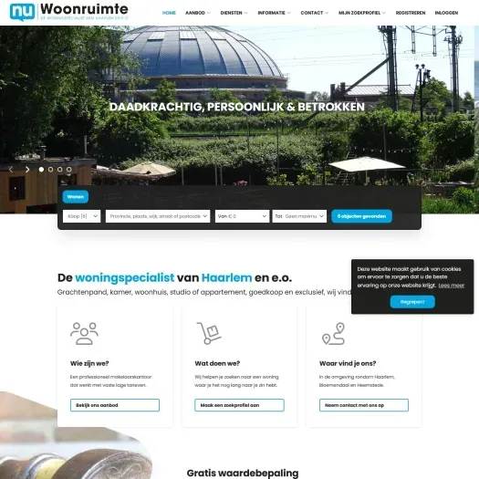 Capture d'écran du site web de www.nuwoonruimte.nl