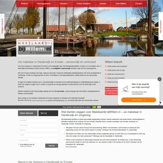 Screenshot van de website van www.bijwillem.nl