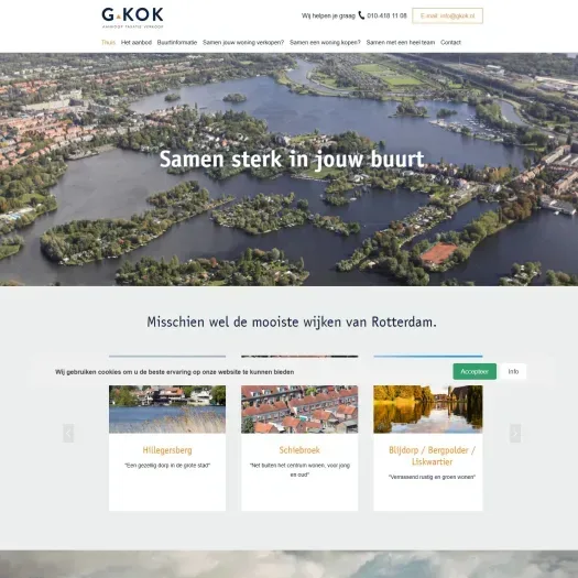 Screenshot van de website van www.gkok.nl