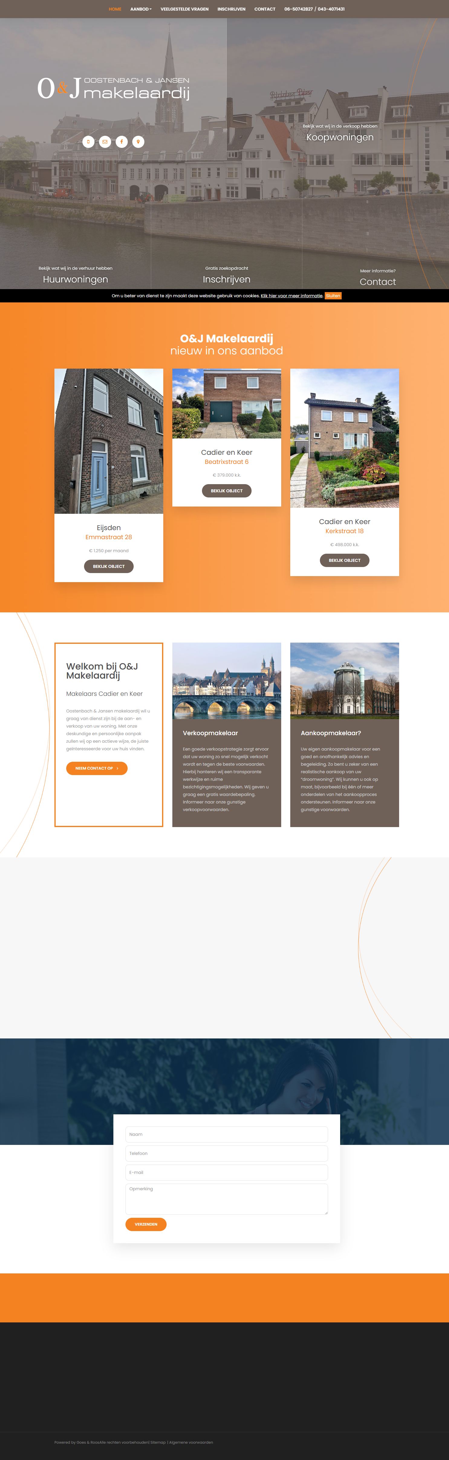 Screenshot of the website of www.oj-makelaardij.nl