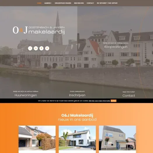 Screenshot van de website van www.oj-makelaardij.nl