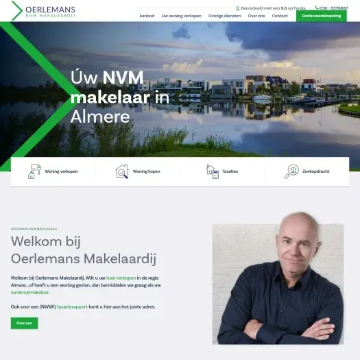 Capture d'écran du site web de www.oerlemansmakelaardij.nl