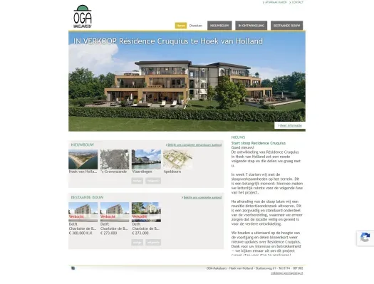 Screenshot van de website van www.oga-makelaars.nl