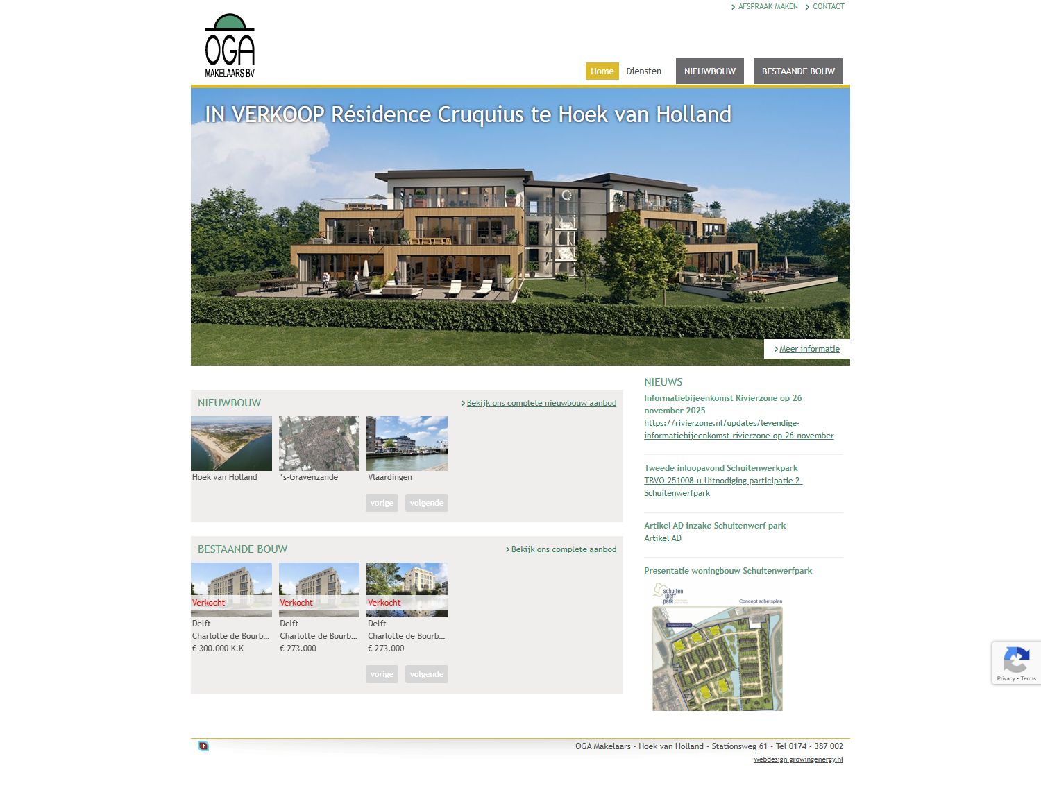 Screenshot der Website von www.oga-makelaars.nl